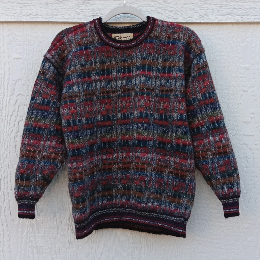 Intiwara alpaca colorful sweater women's sz large